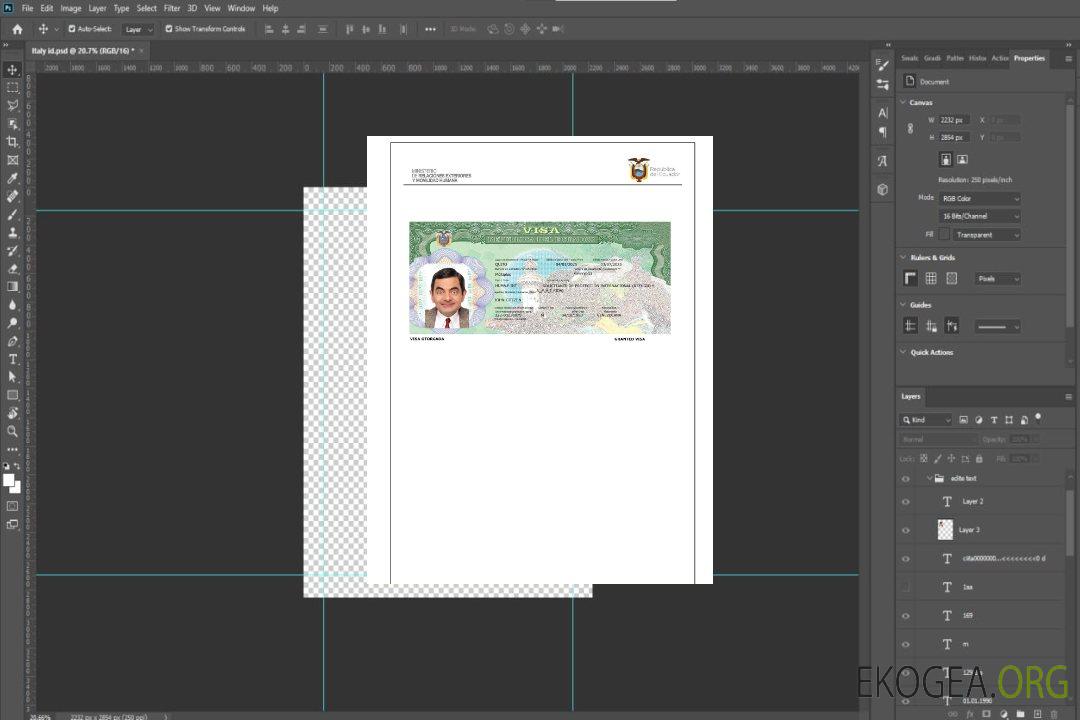 Modèle de visa de voyage pour l'Équateur aux formats Word et PDF, version 3 template